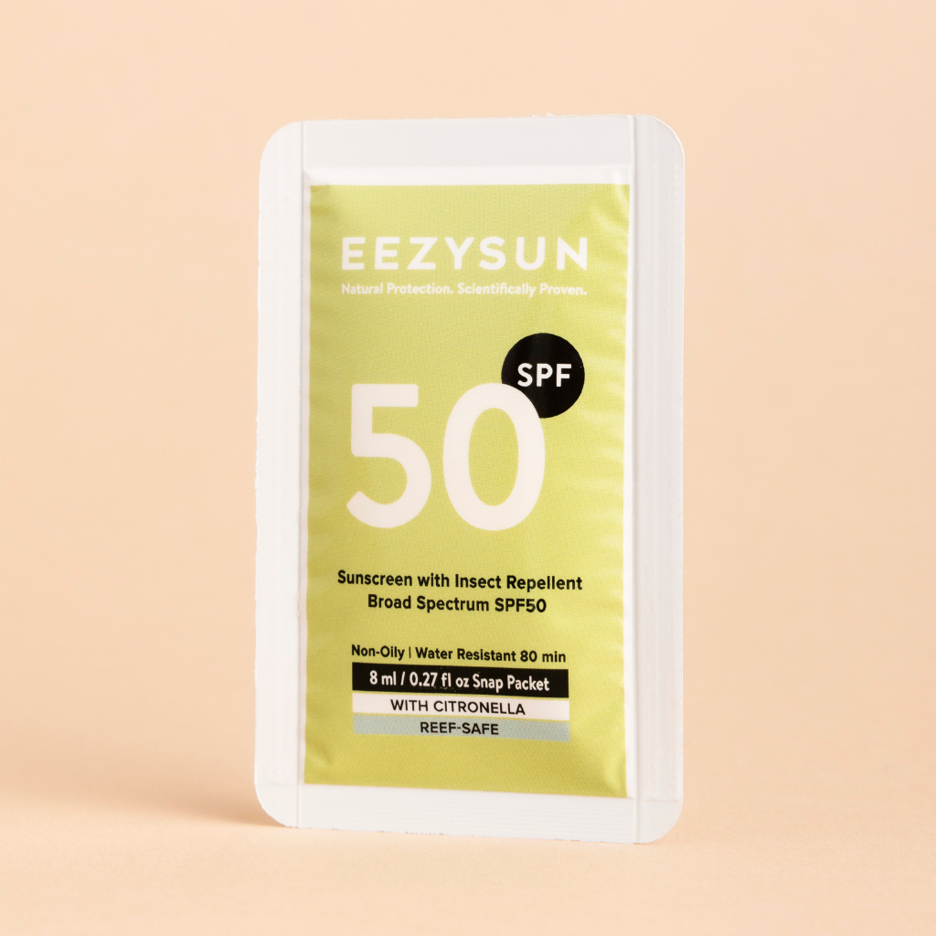 SPF 50 With Insect Repellent Travel-Size Sunscreen Snap Packets